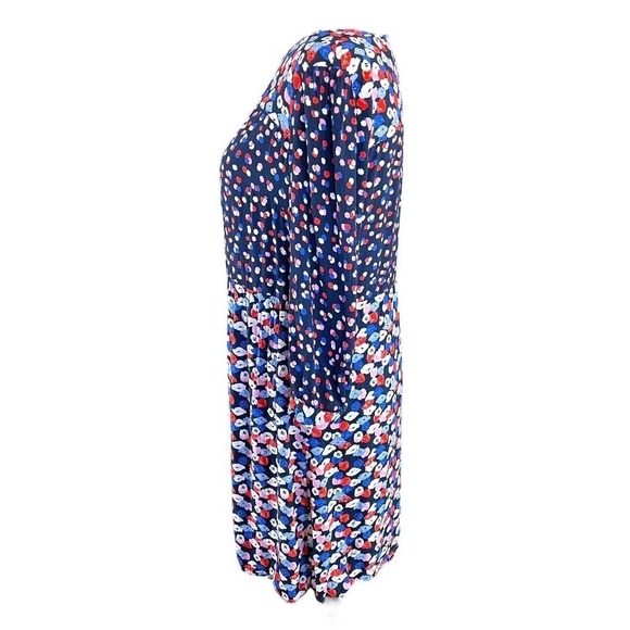 Boden Hotchpotch Poppy Meadow Floral Dress Blue Pink Multi Pattern Sz 6R - Picture 6 of 16